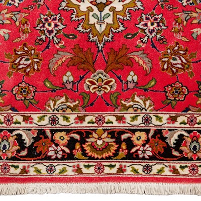 Lot 7 - A fine part silk Tabriz runner, north-west Persia