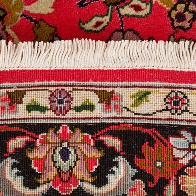 Lot 7 - A fine part silk Tabriz runner, north-west Persia