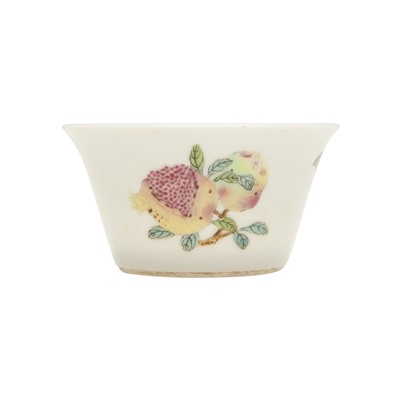 Lot 358 - A Chinese famille-rose 'sanduo' cup, 19th century, Caihua Tang mark