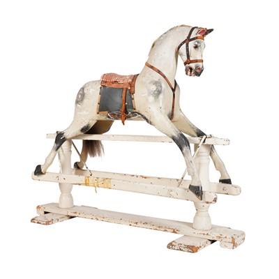 Lot 159 - A Victorian painted pine rocking horse