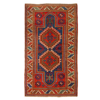 Lot 12 - An antique double prayer Kazak rug, South Caucasus