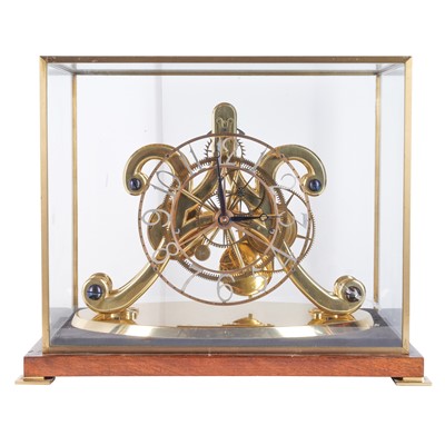 Lot 167 - An epicyclic brass skeleton clock by Dent, London, dated 1973