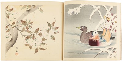 Lot 236 - A Japanese album of birds and flowers, Meiji period