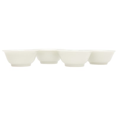 Lot 763 - Four Chinese white-glazed 'floral' cups, 20th century