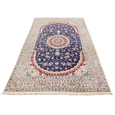 Lot 26 - An extremely fine part silk Nain carpet, central Persia