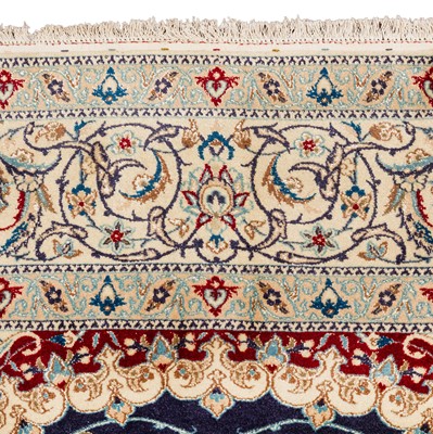 Lot 26 - An extremely fine part silk Nain carpet, central Persia