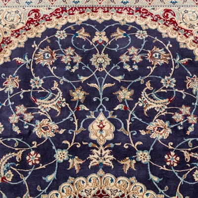 Lot 26 - An extremely fine part silk Nain carpet, central Persia