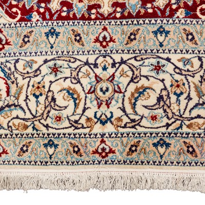 Lot 26 - An extremely fine part silk Nain carpet, central Persia