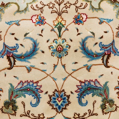 Lot 89 - A very fine part silk Tabriz carpet, north-west Persia