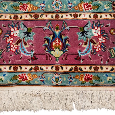 Lot 89 - A very fine part silk Tabriz carpet, north-west Persia