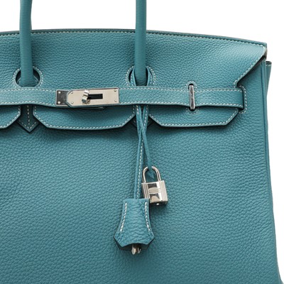 Lot 72 - Hermès Bleu Jean Togo Birkin 35