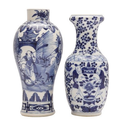 Lot 354 - Two Chinese blue and white 'figural' vases, late 19th century