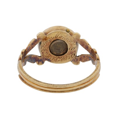 Lot 8 - A 19th century enamel and diamond mourning ring