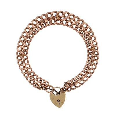 Lot 230 - A double curb chain bracelet