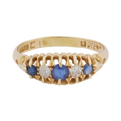 Lot 23 - A sapphire and diamond five stone ring