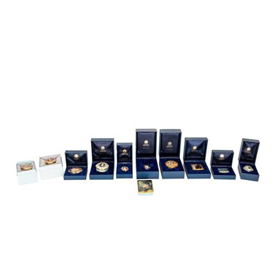 Lot 319 - Eleven Halcyon Days enamel bonbonnières, most with original boxes