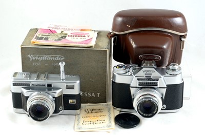 Lot 445 - Voigtlander Vitessa T & Bessamatic 35mm Cameras.