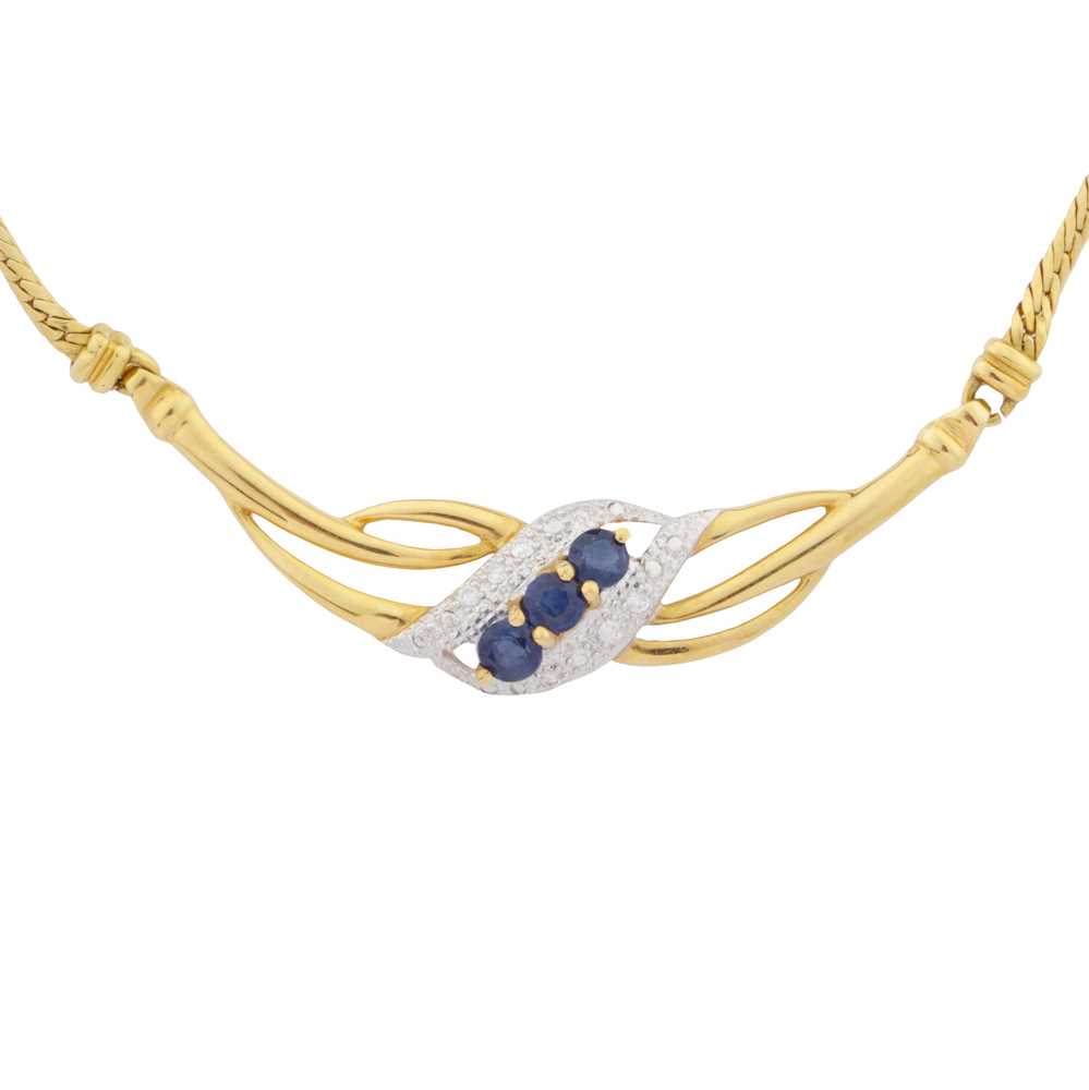 Lot 46 - A sapphire and diamond necklace