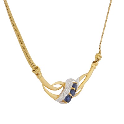 Lot 46 - A sapphire and diamond necklace