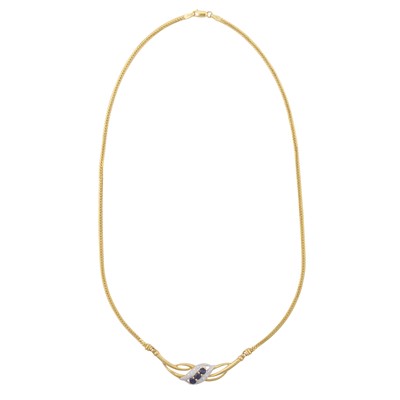 Lot 46 - A sapphire and diamond necklace