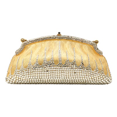 Lot 161 - λ Judith Lieber Gold Crystal Miniaudiere