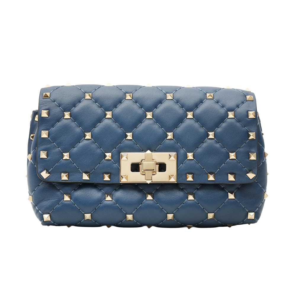 Lot 66 - Valentino Blue Rockstud Spike Belt Bag