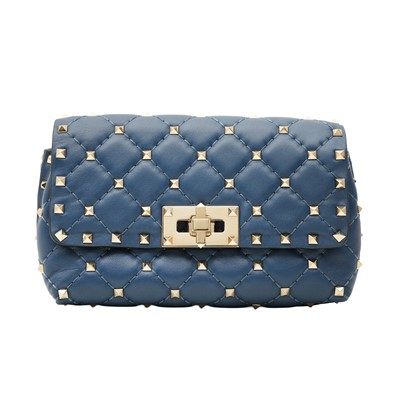Lot 66 - Valentino Blue Rockstud Spike Belt Bag