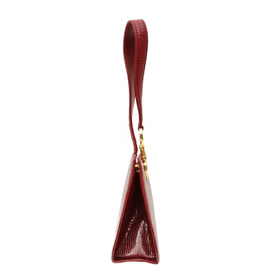 Lot 27 - λ Ferragamo Burgundy Lizard Mini Top Handle Bag