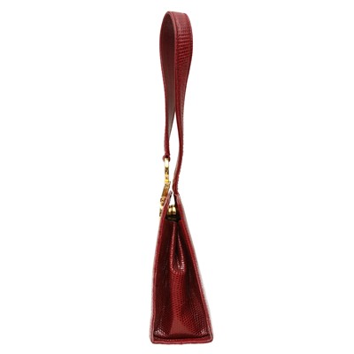 Lot 27 - λ Ferragamo Burgundy Lizard Mini Top Handle Bag