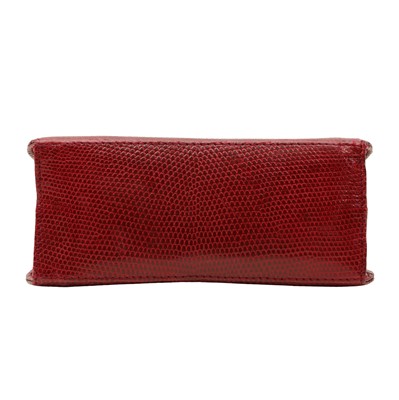 Lot 27 - λ Ferragamo Burgundy Lizard Mini Top Handle Bag