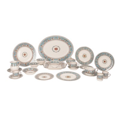 Lot 261 - A Wedgewood turquoise Florentine part dinner and coffee service