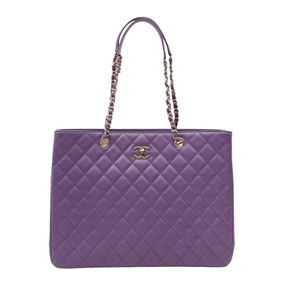 Lot 36 - Chanel Purple Timeless Classic Shopping Tote