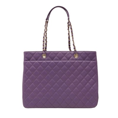 Lot 36 - Chanel Purple Timeless Classic Shopping Tote