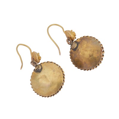Lot 17 - A pair of turquoise target earrings