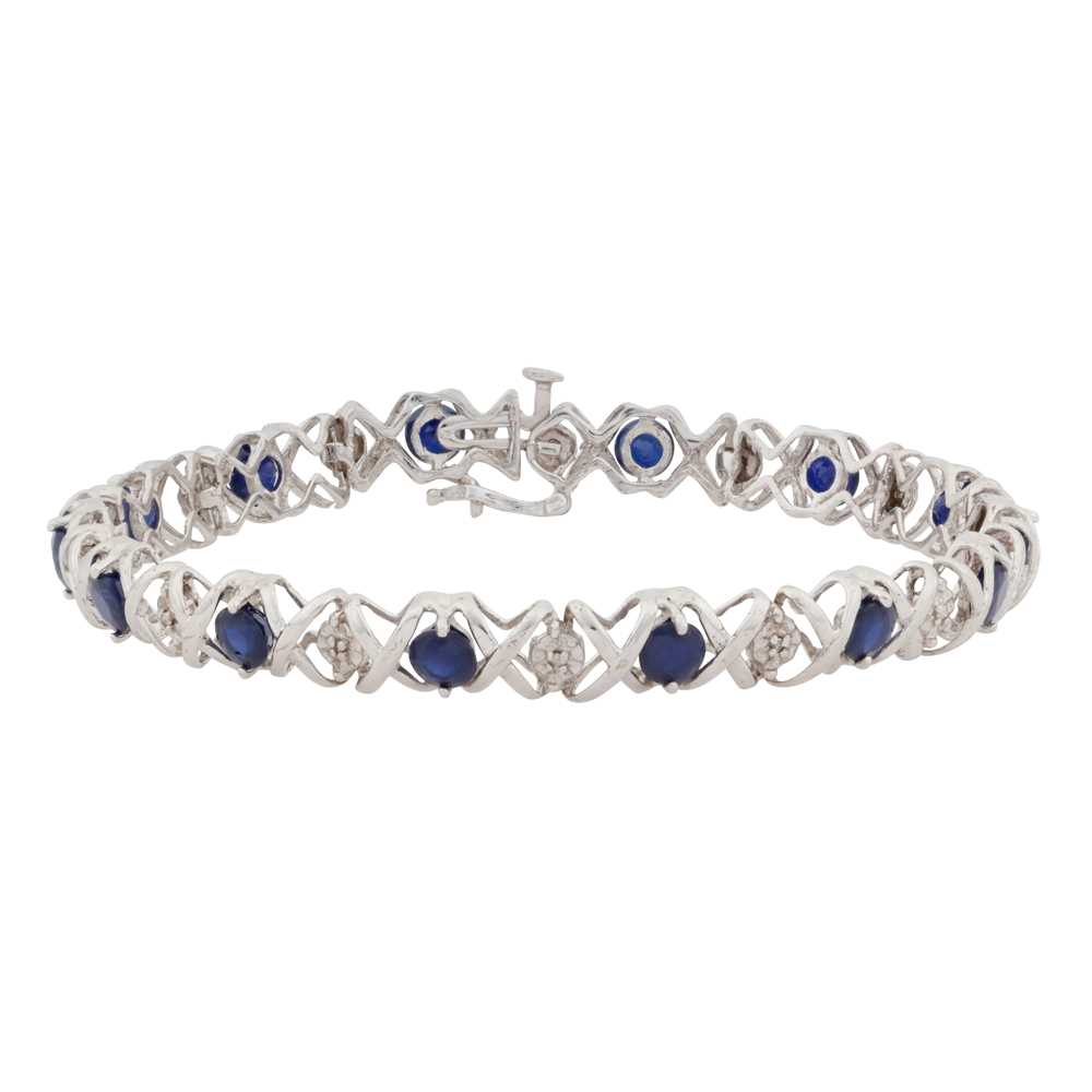 Lot 53 - A sapphire and diamond bracelet