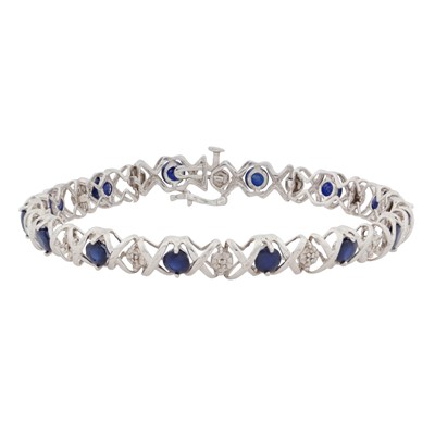 Lot 53 - A sapphire and diamond bracelet