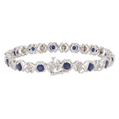 Lot 53 - A sapphire and diamond bracelet