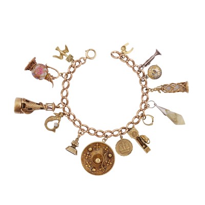 Lot 242 - A charm bracelet
