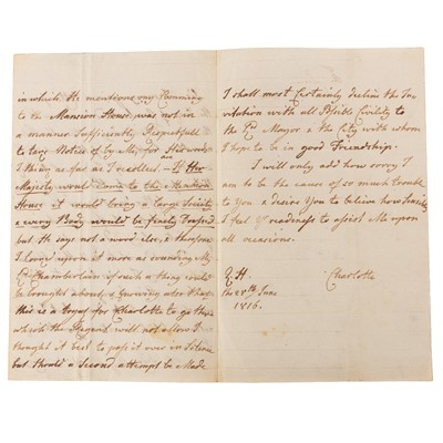 Lot 472 - Charlotte, Queen Consort of King George III
