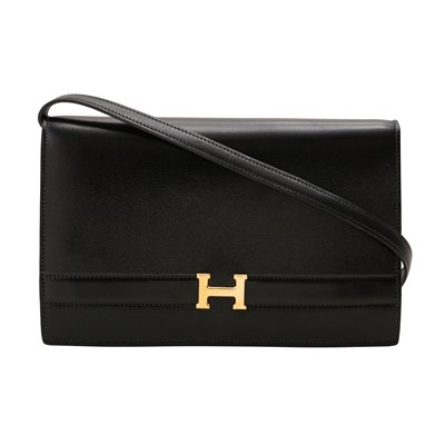 Lot 148 - Hermès Black Box Annie Clutch Shoulder Bag