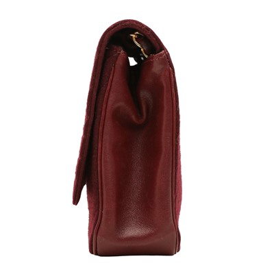 Lot 31 - Chanel Burgundy Jersey Chevron Flap Bag