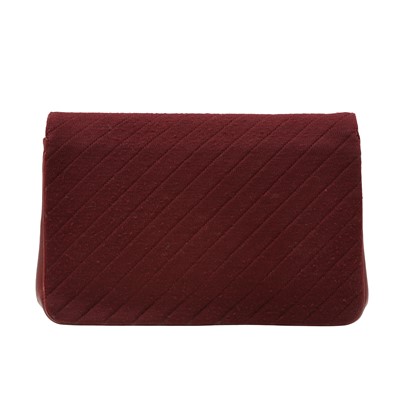 Lot 31 - Chanel Burgundy Jersey Chevron Flap Bag