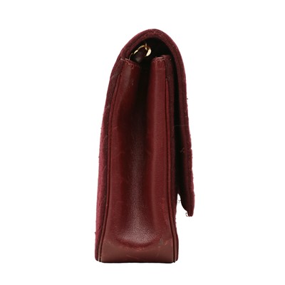 Lot 31 - Chanel Burgundy Jersey Chevron Flap Bag