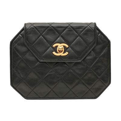 Lot 151 - Chanel Black Octagon Mini Flap Bag