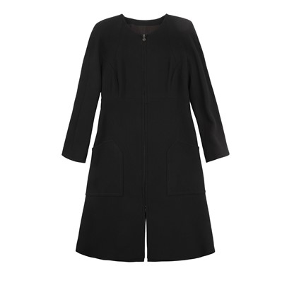 Lot 217 - Chanel Black Crepe CC Zip Front Coat