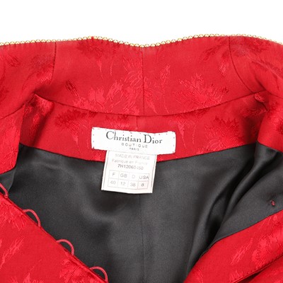 Lot 25 - Christian Dior Red Embellished Cheongsam Archival Gown - Size 40