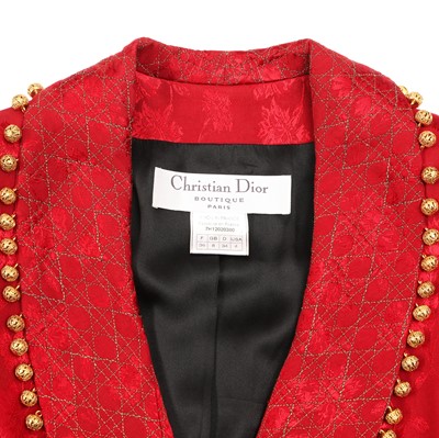 Lot 21 - Christian Dior Red Embellished Cheongsam Archival Collection - Size 38 & 36