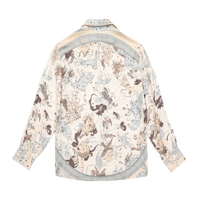 Lot 47 - Hermès 'Hemisphaerium Coeli Boreale' Silk Scarf Print Shirt - Size 38