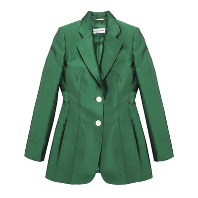 Lot 3 - Dolce & Gabbana Emerald Green Silk Trouser Suit - Size 40