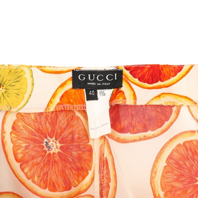 Lot 15 - Gucci Orange Silk Citrus Trouser - Size 40